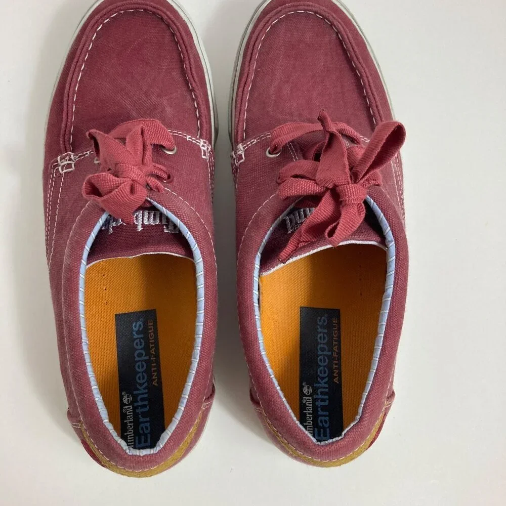 Mens Timberland Canvas EarthKeepers Shoe Sneaker Light Maroon‎ 11M